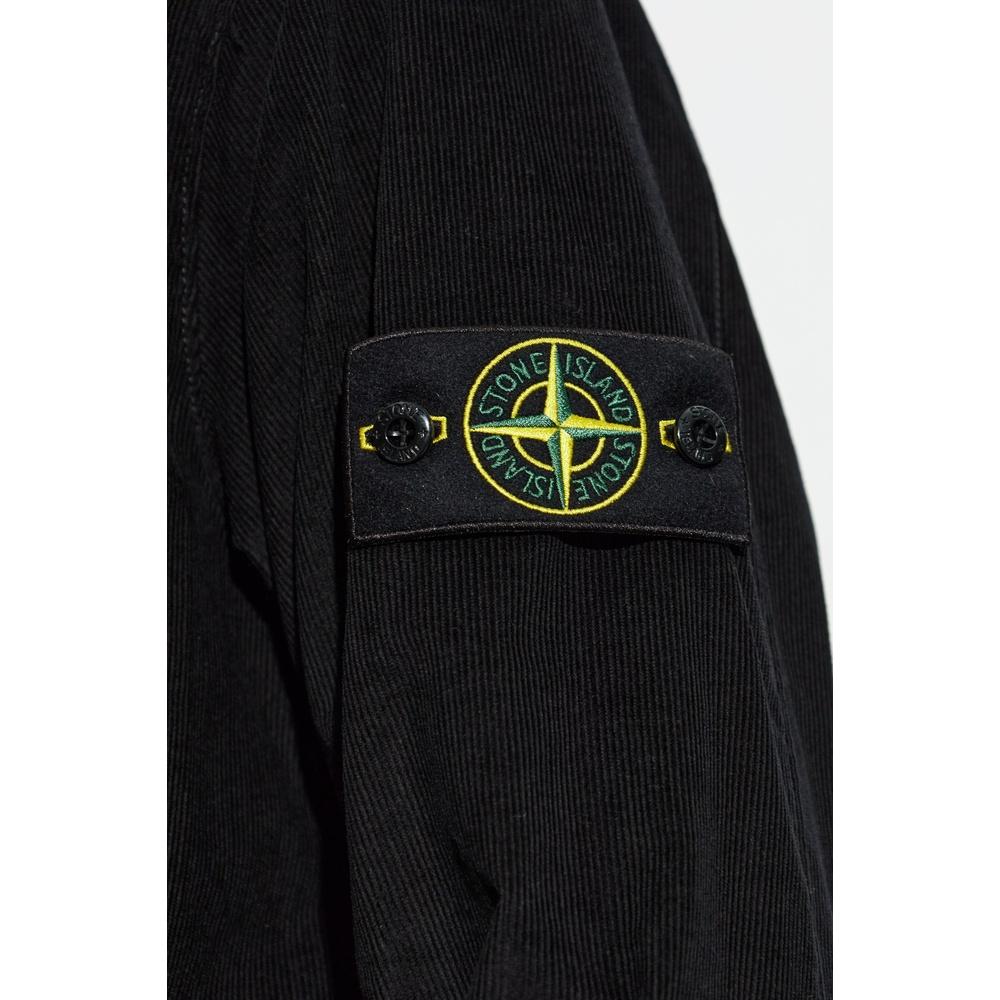 STONE ISLAND Cotton Corduroy Overshirt Men’s Long Sleeve Shirt Black