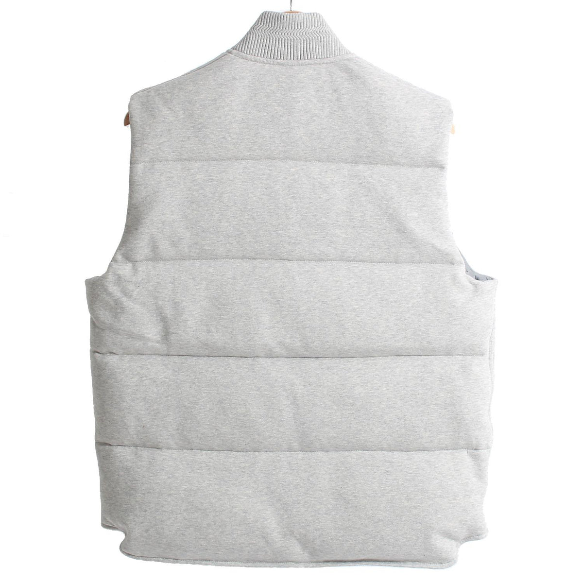 TOM FORD Gray Down Puffer Vest with Leather Detail