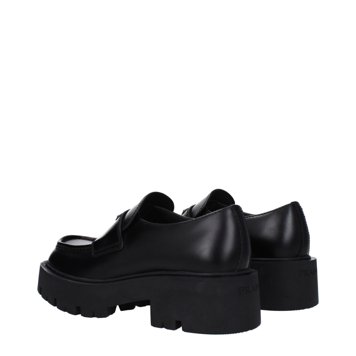 PRADA Black Leather Loafers