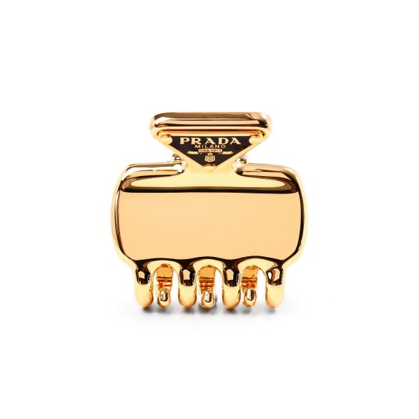PRADA Logo Enamel Metal Hair Clip for Women