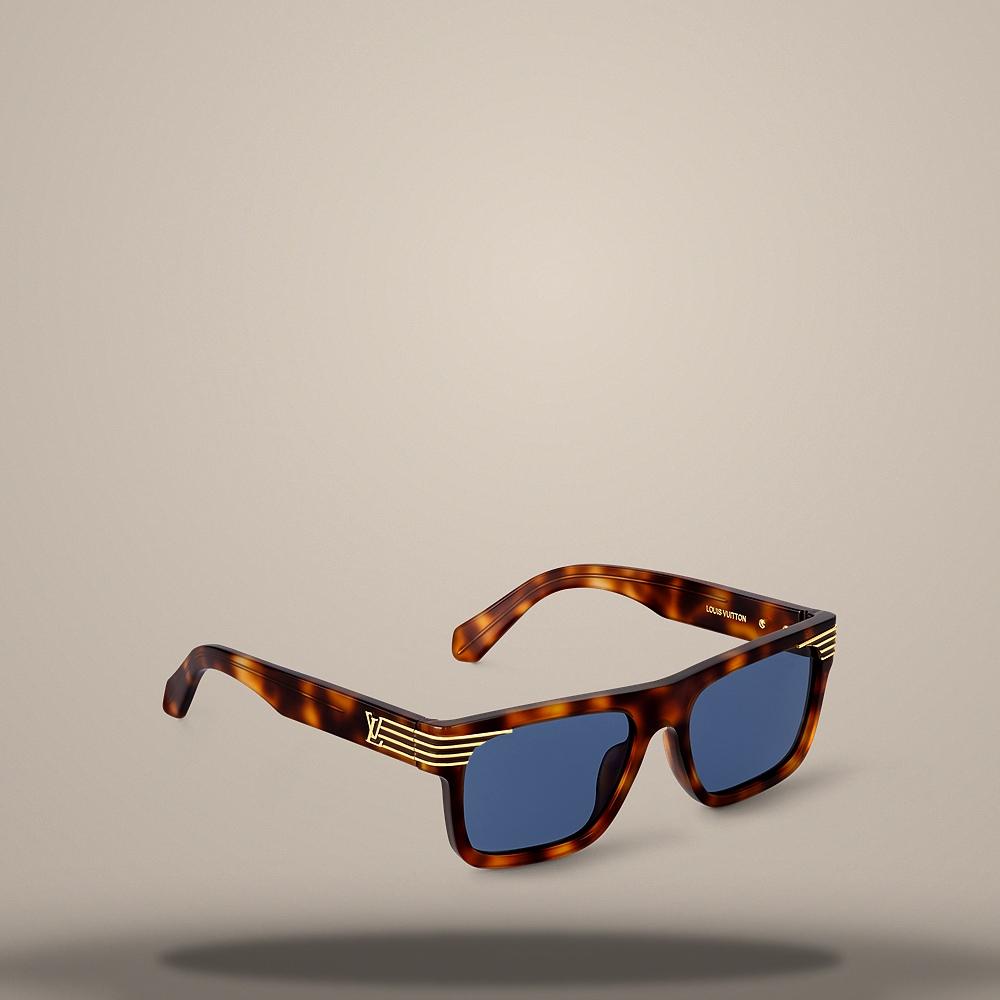 Louis Vuitton LV Slide Square Sunglasses Chocolate Turquoise Z2746U