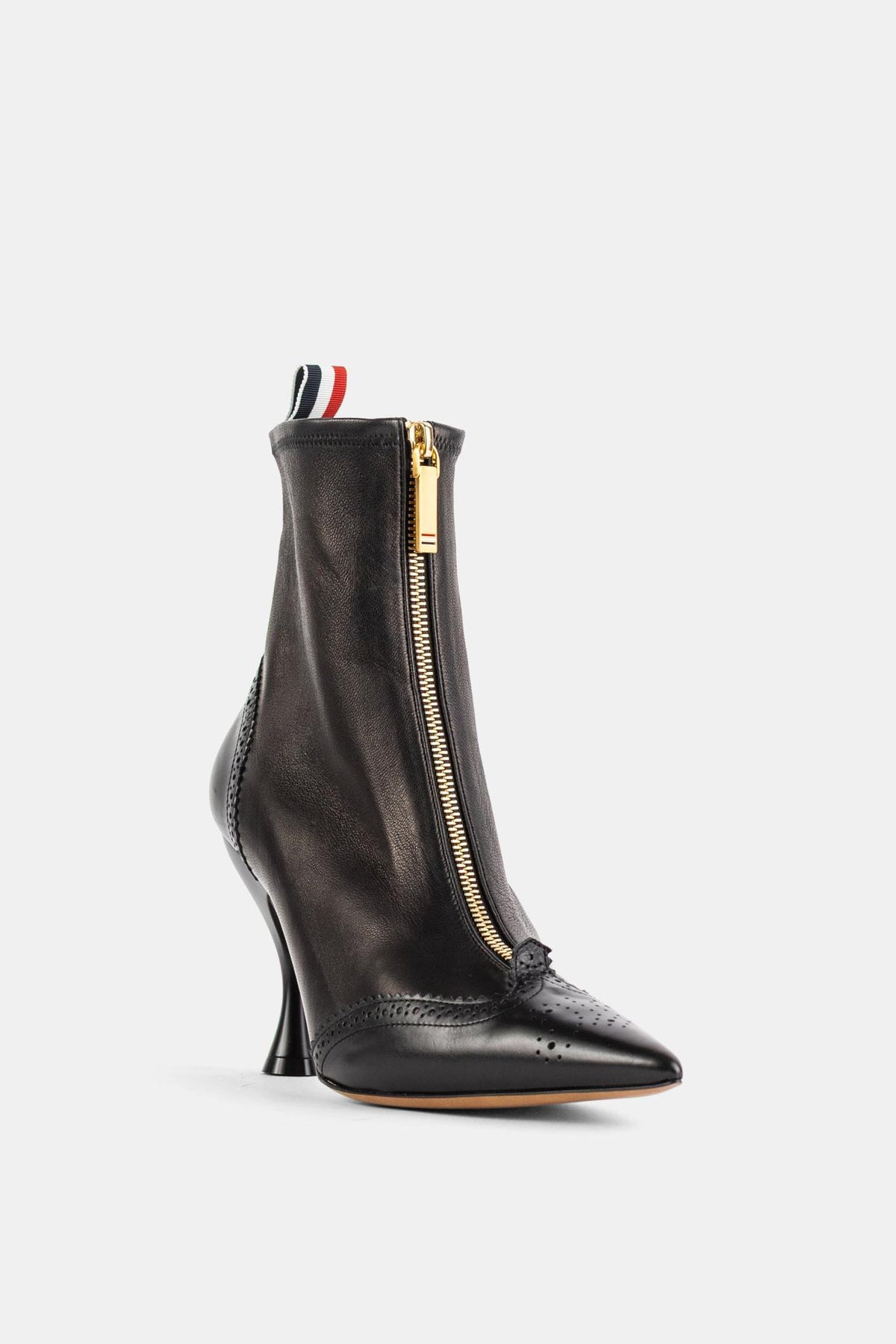 THOM BROWNE Black Leather Ankle Boots