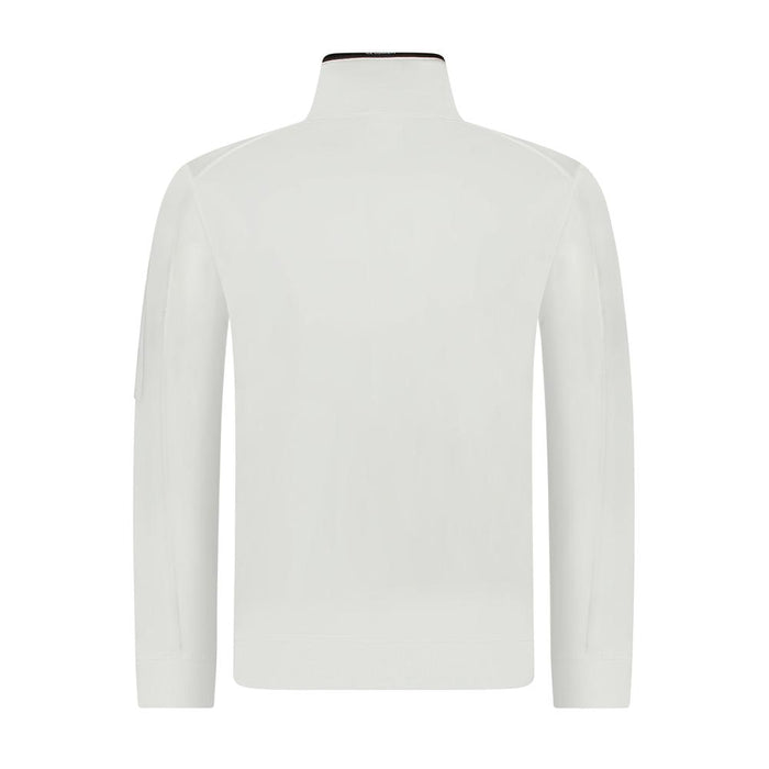 CP Company Lens Half-Zip Sweatshirt Men White Cotton