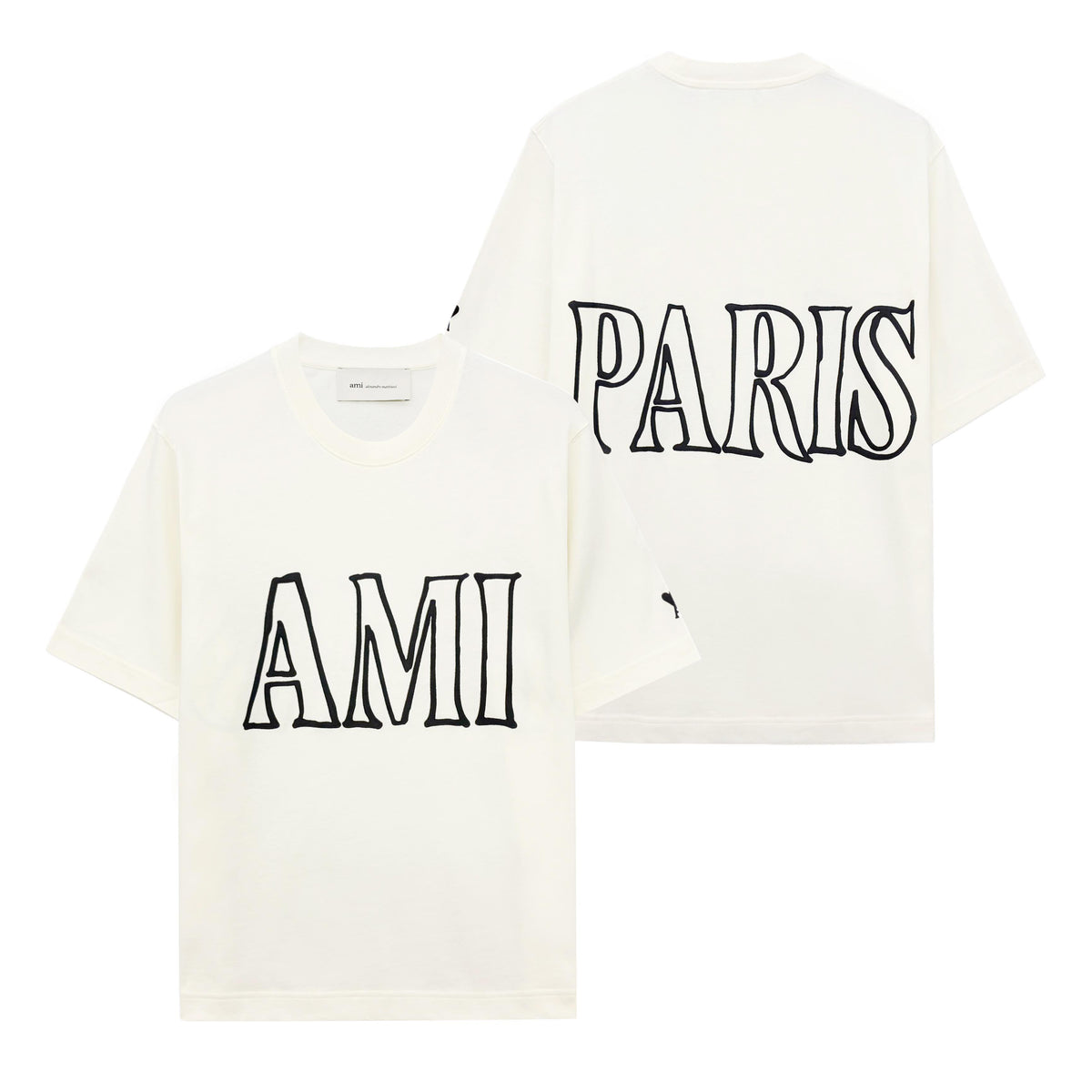 AMI Paris Line Logo Oversized Short Sleeve T-Shirt