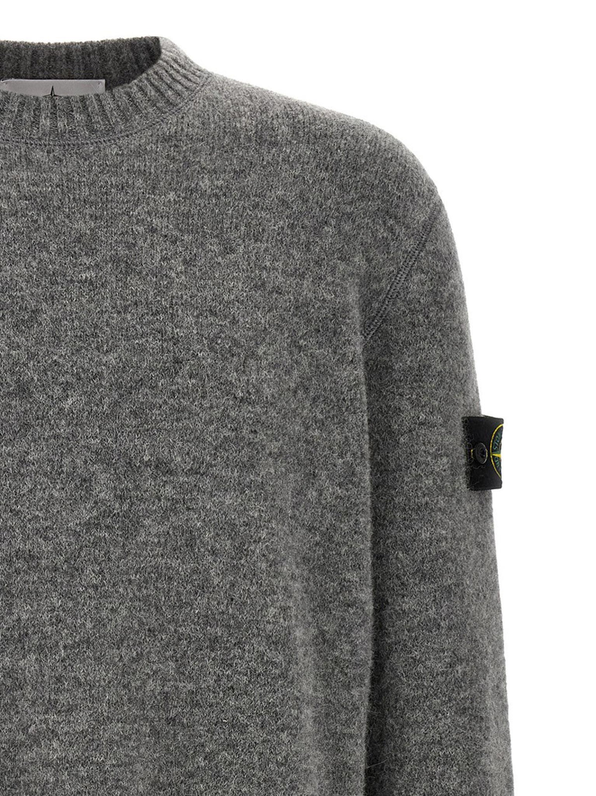 STONE ISLAND Navy Wool Round Neck Knit Sweater for Men
