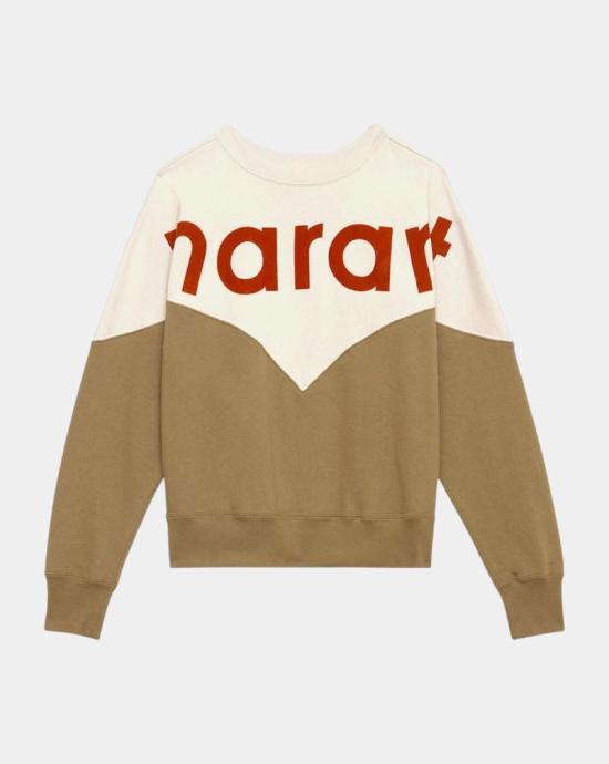 Isabel Marant Long Sleeve Sweatshirt Ecru Cotton Crewneck