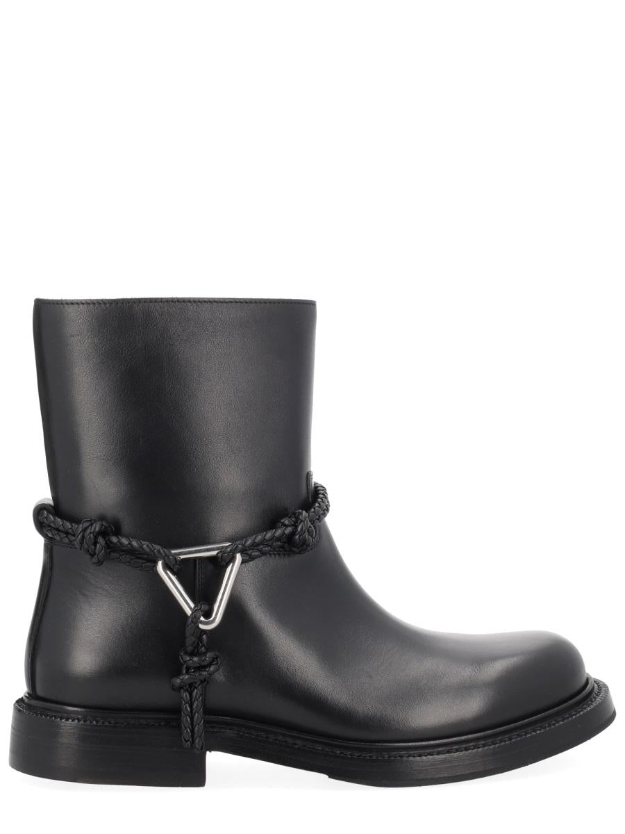 Bottega Veneta Black Leather Ankle Boots