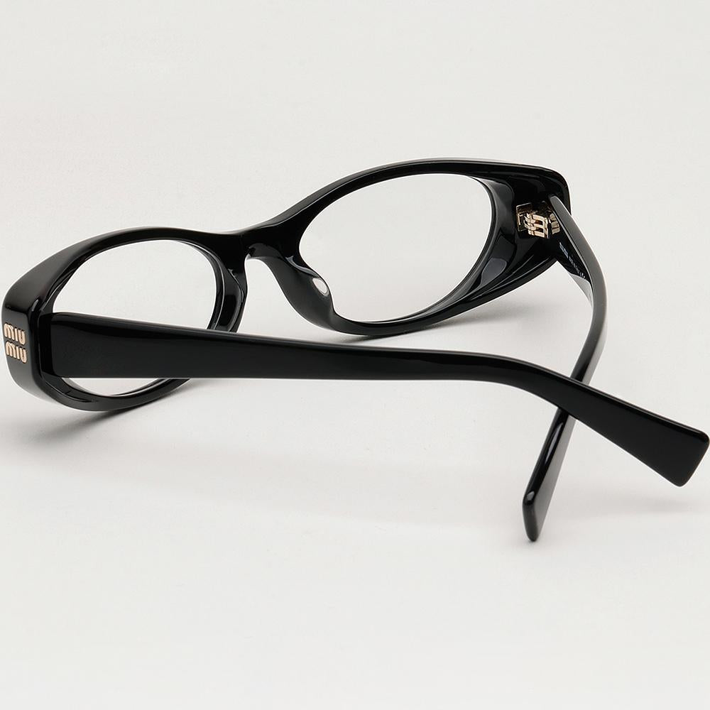 Miu Miu Silver Oval Acetate Eyeglass Frames Unisex Asian Fit MU03ZVF 16K1O1