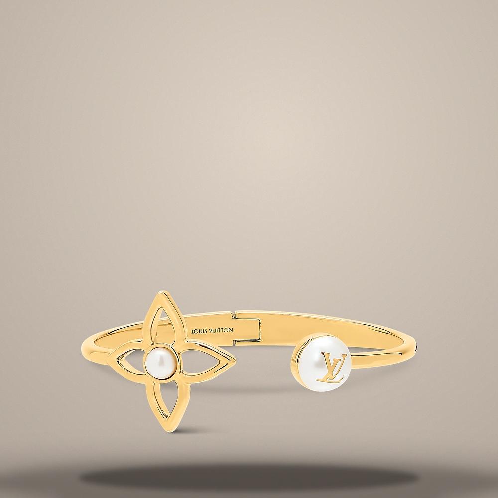 Louis Vuitton Pearly Flower Bracelet Gold-Tone Metal M1855