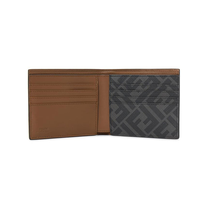 FENDI FF Monogram Leather Bi-Fold Wallet for Men