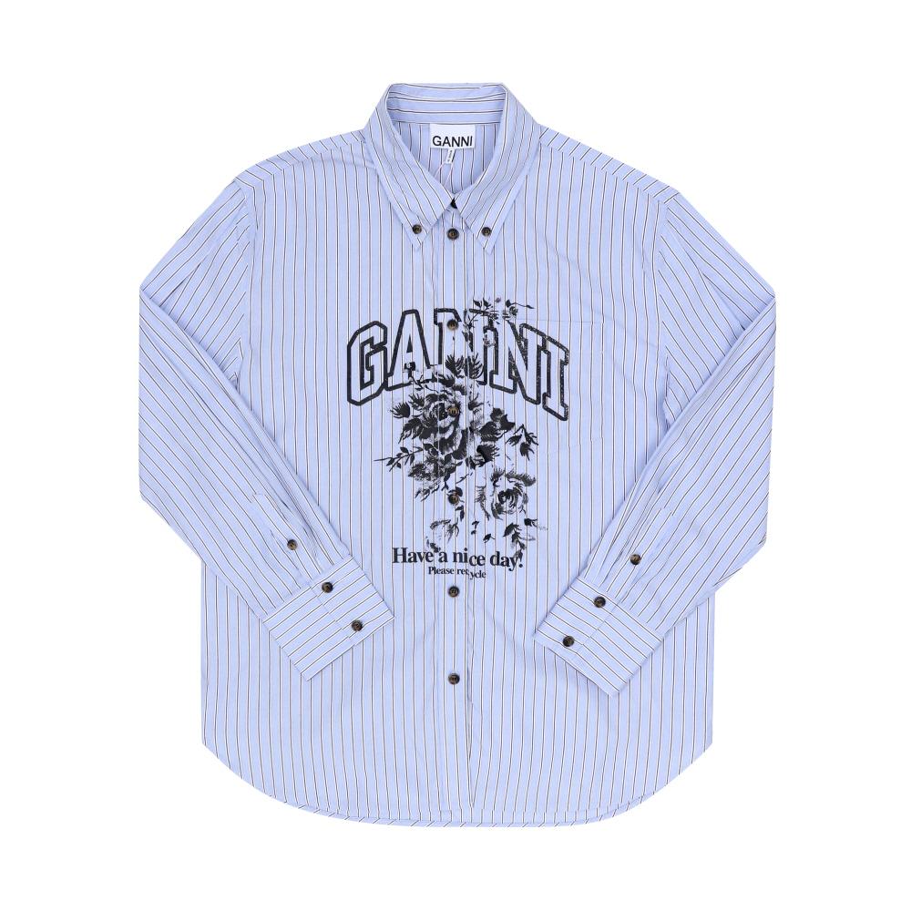 GANNI Vintage Floral Stripe Women’s Shirt W0826 01M