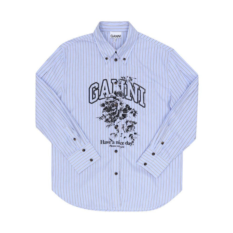 GANNI Vintage Floral Stripe Women’s Shirt W0826 01M