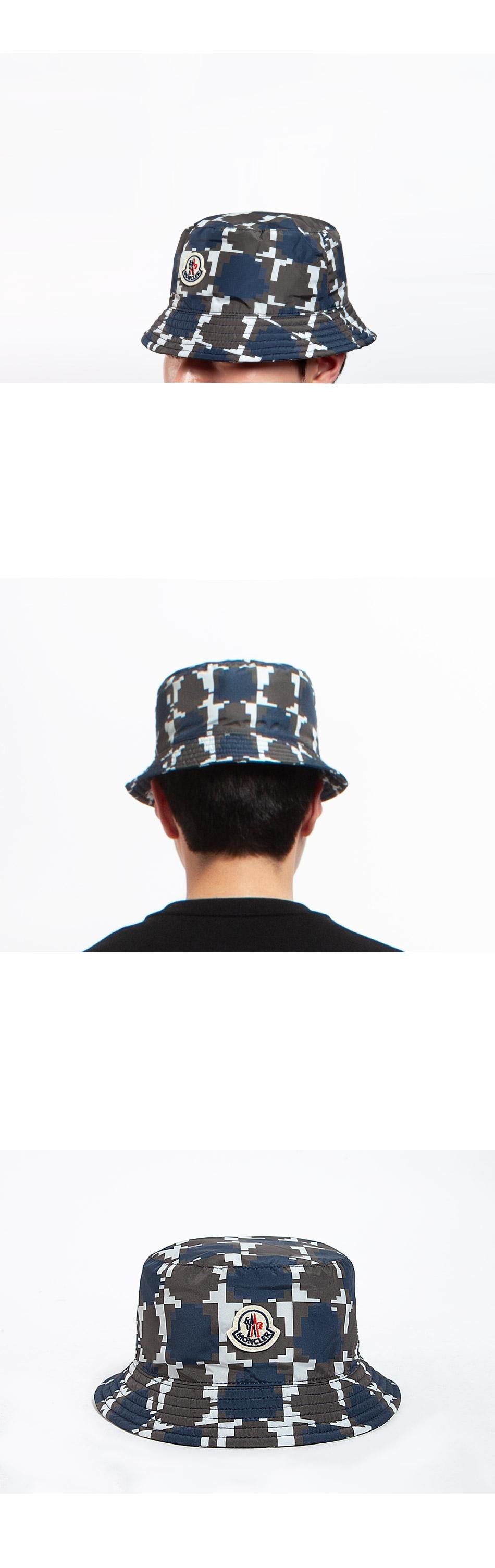 Moncler Logo Patch Digital Print Poly Bucket Hat 3B00034 M4704 590