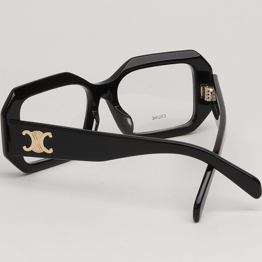 CELINE Triomphe Rectangular Black Bold Acetate Eyeglass Frames Unisex