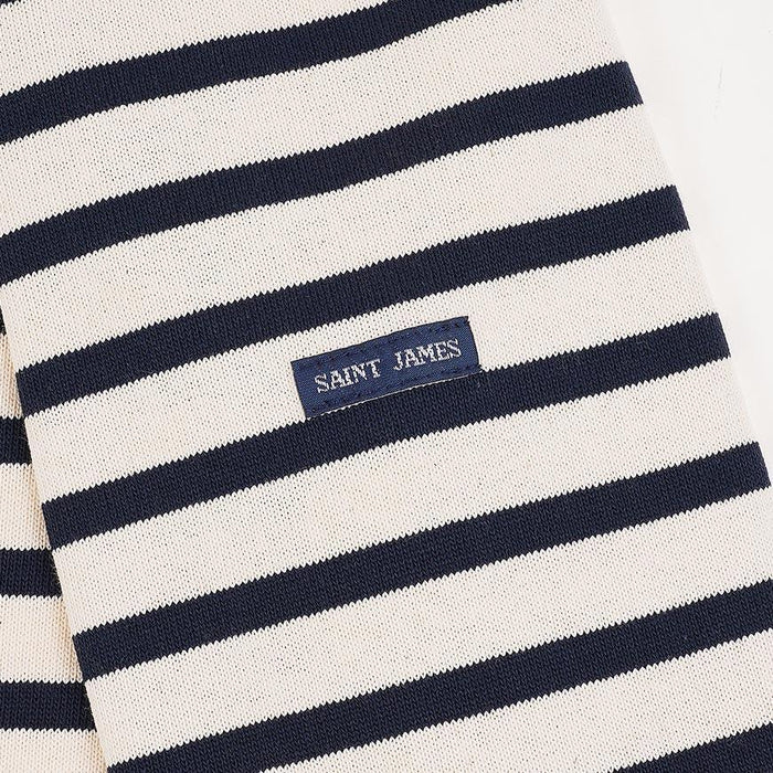 Saint James Women’s VAUJANY Ecru Navy Stripe T-Shirt Cotton