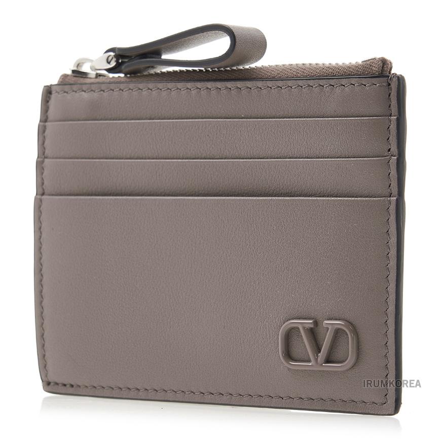 VALENTINO Garavani V Logo Plaque Card Holder Unisex Black Leath 4Y2P0U76 ZQU 416