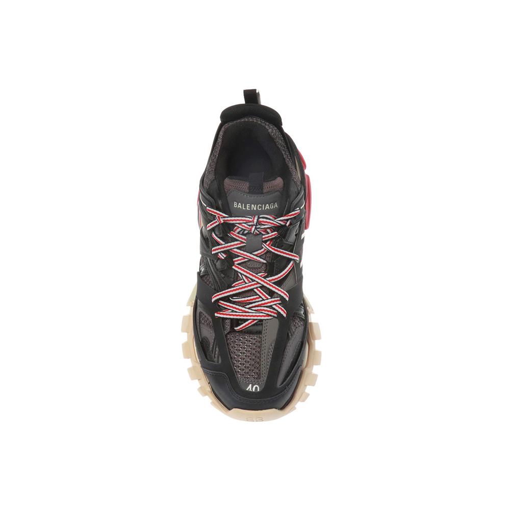 BALENCIAGA Black Red Track Low-Top Sneakers Women