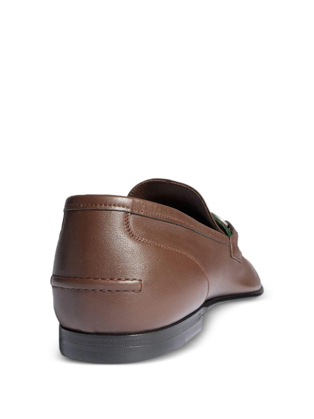 GUCCI Brown Leather Loafer Shoes for Men