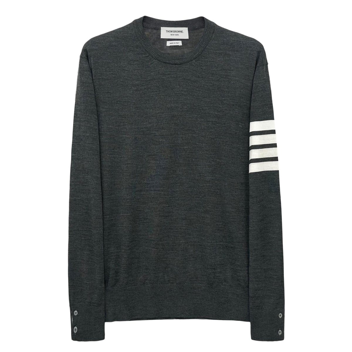 THOM BROWNE Armband Wool Crewneck Sweater for Men MKA002A 022