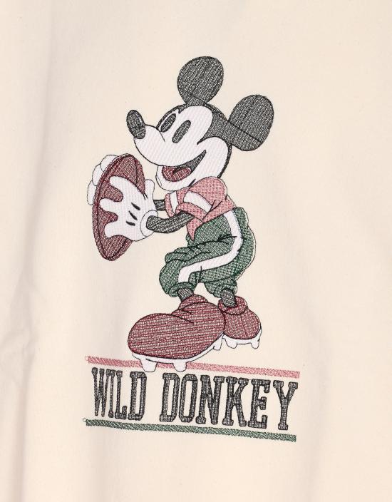 Wild Donkey Natural Long Sleeve Football Graphic Sweatshirt