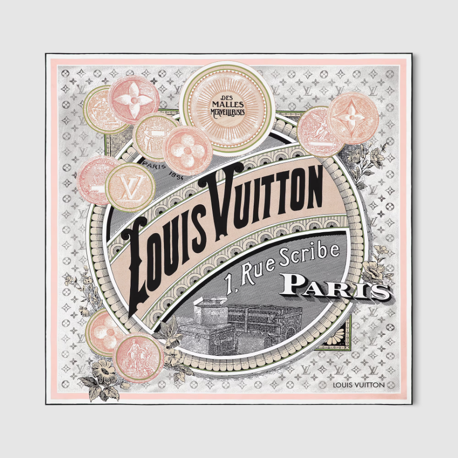 Louis Vuitton Monogram Square Silk Scarf 90 Horse Merveilleux