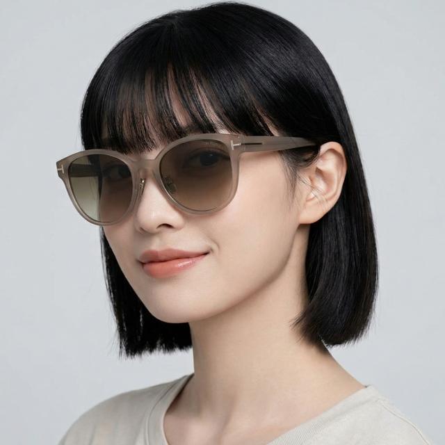 TOM FORD Transparent Peach Brown Acetate Oversized Sunglasses TF1137K 45F