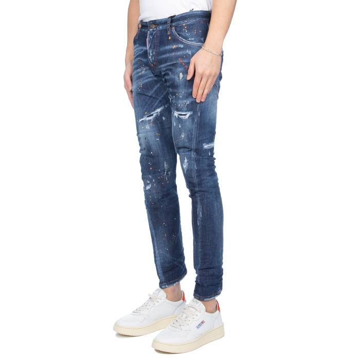 Dsquared2 Vintage Blue Paint Wash Sexy Twist Jeans for Men