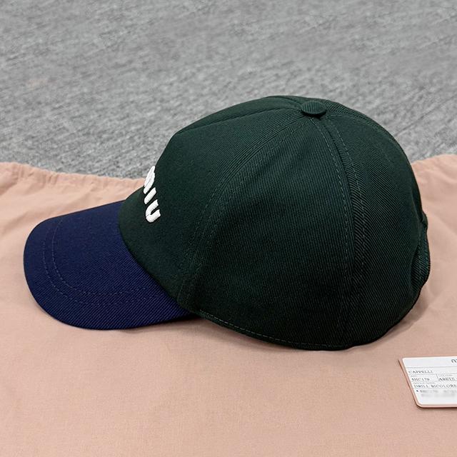 Miu Miu Embroidered Logo Drill Baseball Cap Black