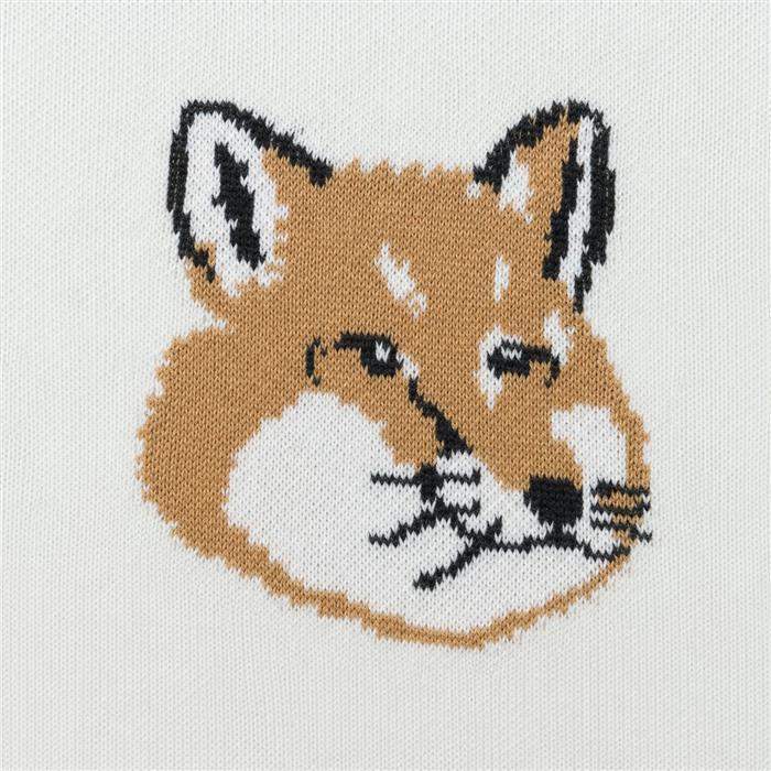 Maison Kitsune Fox Head Intarsia Unisex Crewneck Knit Sweater