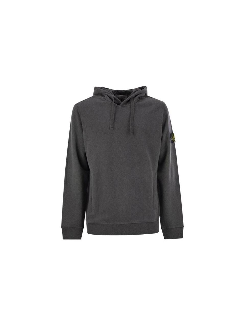 STONE ISLAND Brushed Cotton Fleece Crewneck Sweatshirt Navy Men