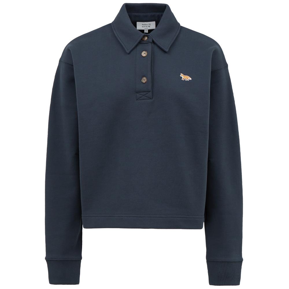 Maison Kitsune Baby Fox Polo Logo Navy Sweatshirt Women
