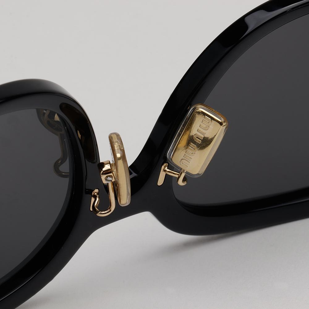 Miu Miu Black Acetate Square Oversized Unisex Sunglasses SMU01Z 1AB 5S0