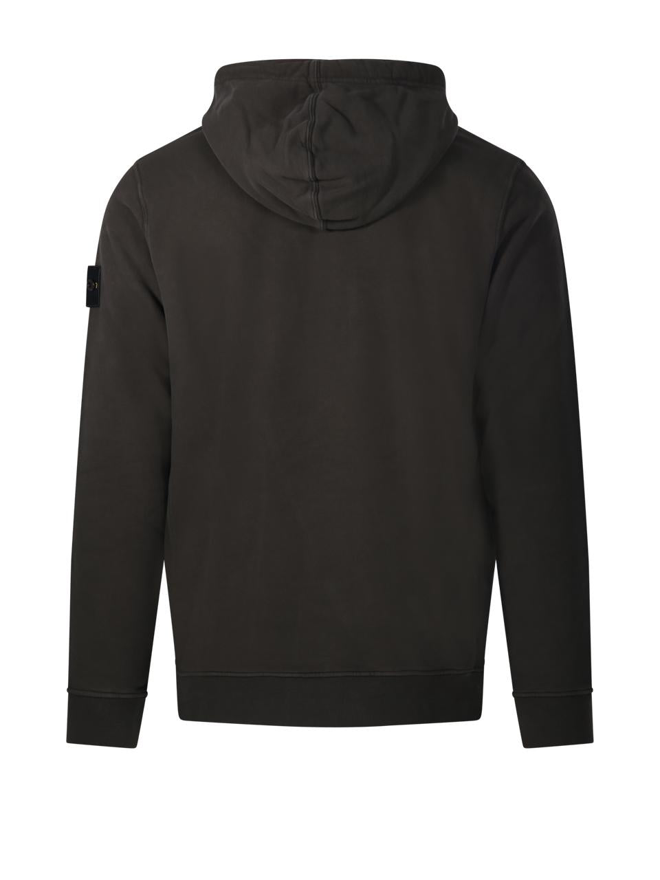 STONE ISLAND Black Cotton Crewneck Sweatshirt for Men