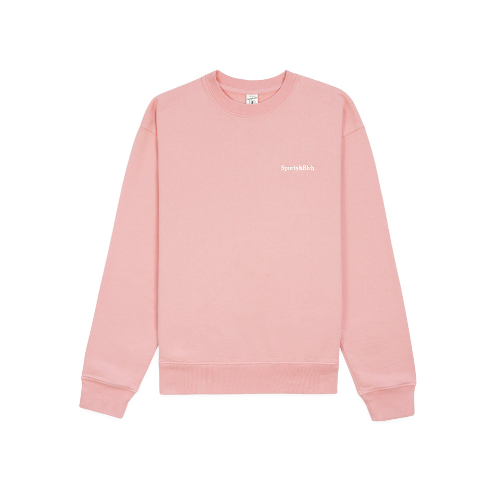 SPORTY&RICH Light Pink Logo Embroidered Fleece Sweatshirt Women