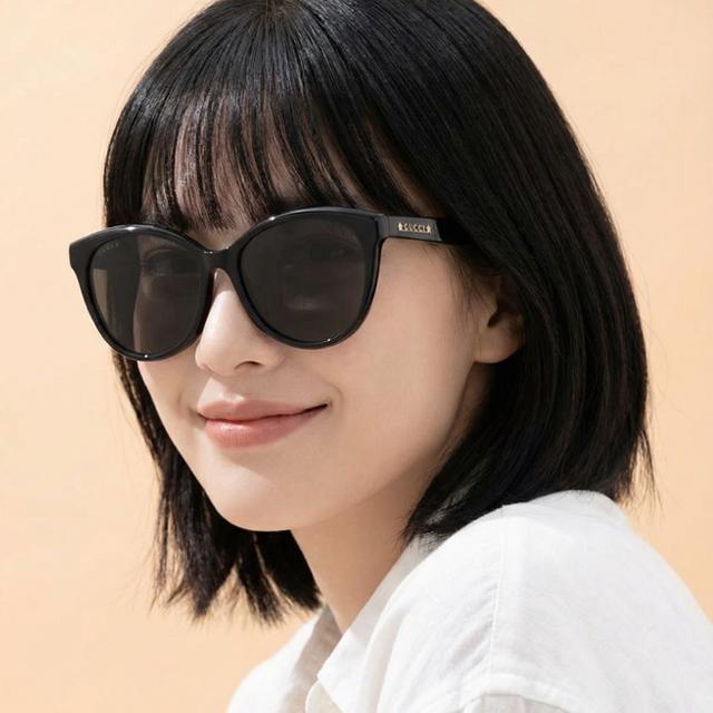 GUCCI Polarized Acetate Asian Fit Sunglasses Unisex Black