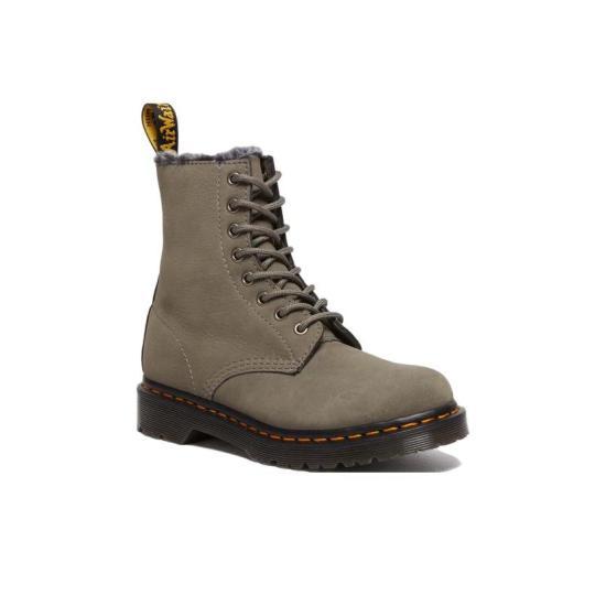 Dr.Martens Black Leather Lace-Up Combat Boots 30953059 GREY DOM