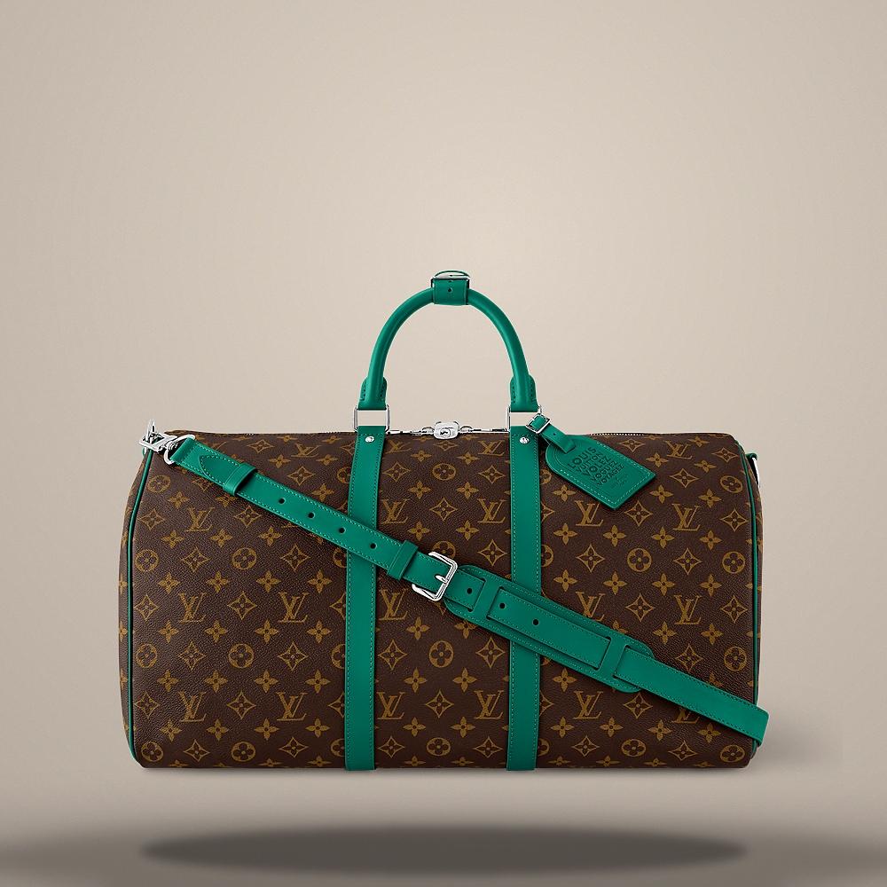 Louis Vuitton Borneo Green Keepall Bandoulière 50 Crossbody Bag