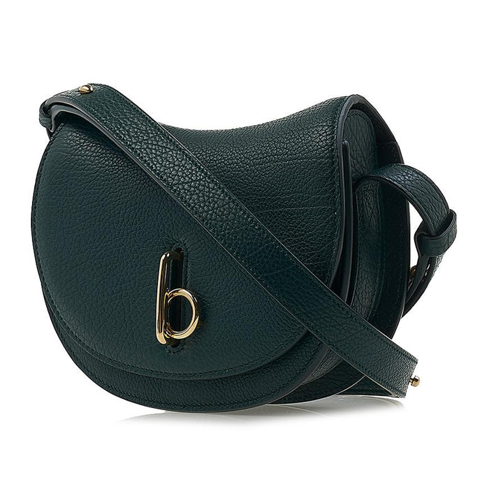 BURBERRY Rocking Horse Leather Shoulder Bag Black