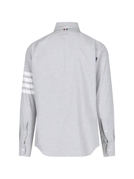 THOM BROWNE Flannel 4-Bar Long Sleeve Shirt Med Gray Men’s