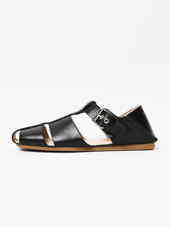 Lemaire Leather Fisherman Slip-On Sandals FO0271 LL0217 999 BLACK DOM
