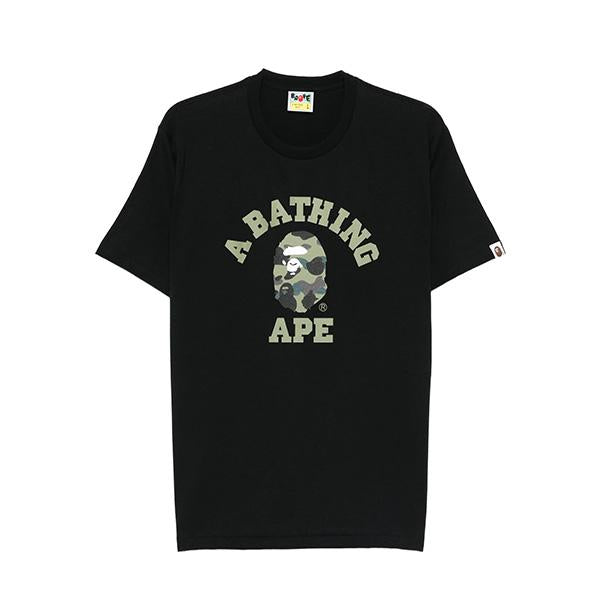 BAPE First Camo College Short Sleeve T-Shirt 001TEM301013M BKXGR