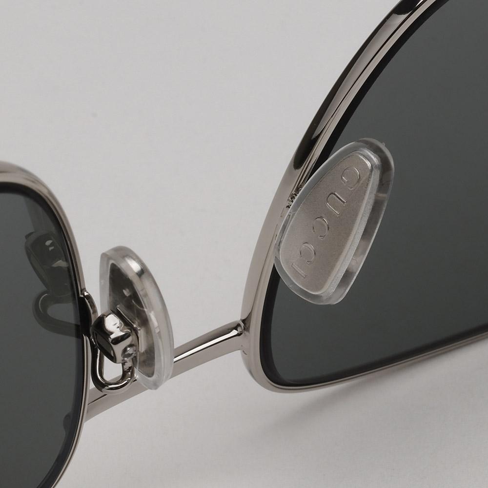 GUCCI Silver Metal Square Sunglasses Unisex Asian Fit GG2097SK 001