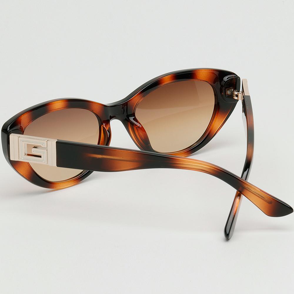 Guess Brown Oval Acetate Sunglasses Unisex GU7849 53F