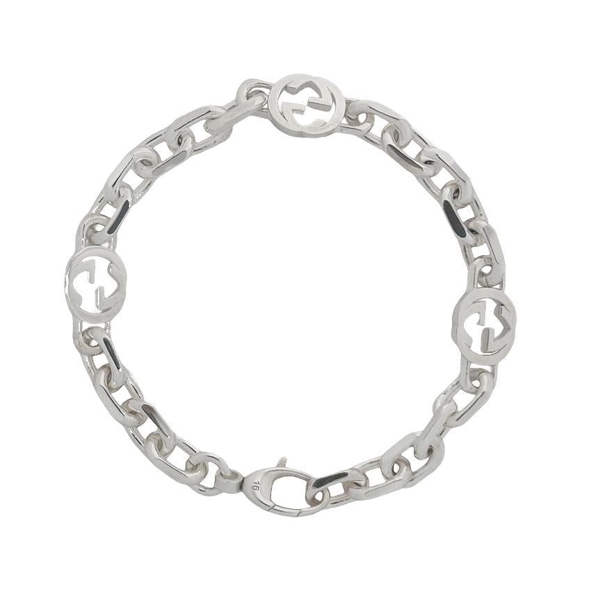 GUCCI Interlocking Silver Bracelet 620798 J8400 8106