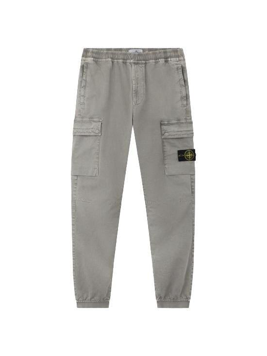 STONE ISLAND Stretch Organic Broken Twill Cotton Old Effect Loose Joggers