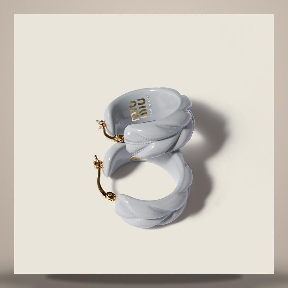Miu Miu Matelassé Plexiglass Earrings 5IO510 2G9P F0164