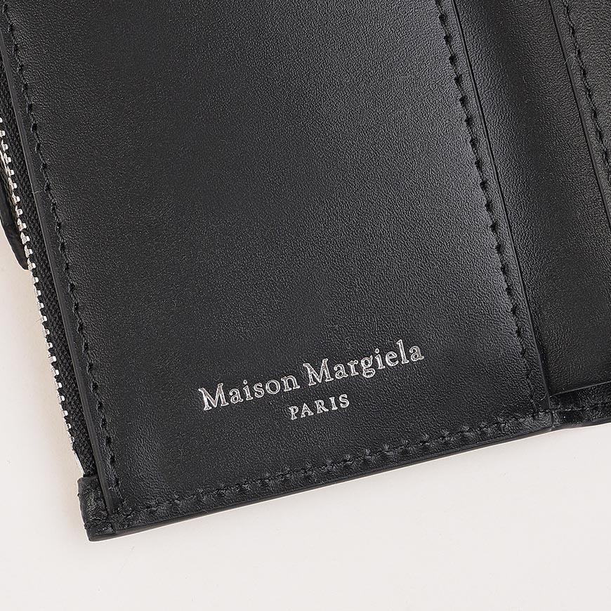 Maison Margiela Unisex Leather Four-Stitch Bifold Wallet Black