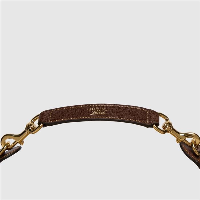GUCCI Brera Medium Crossbody Bag Beige Canvas Leather Trim