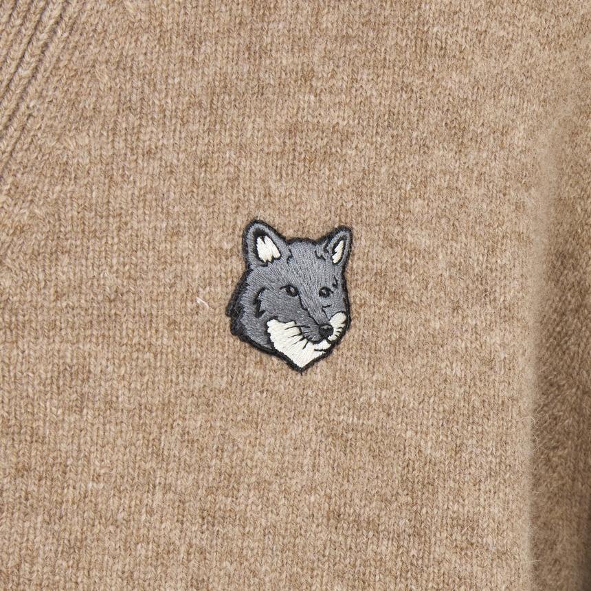 Maison Kitsune Fox Head Wool Knit Cardigan for Men