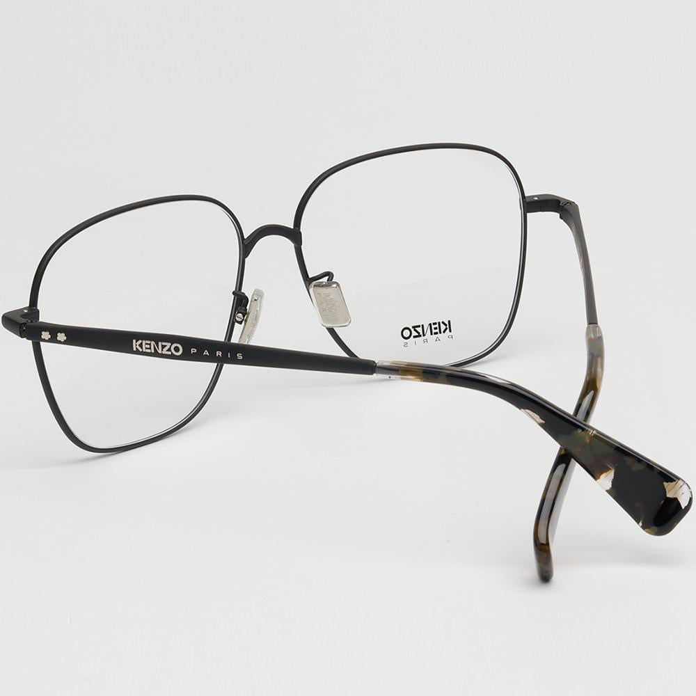 KENZO Matte Black Square Metal Frame Eyeglasses KZ50182U 002